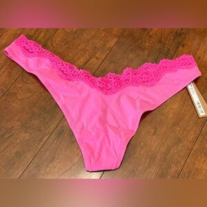 SKIMS Fits Everybody Lace Dipped Thong 4X Color Taffy